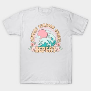 Sunrise,Sunburn,Sunset Repeat T-Shirt